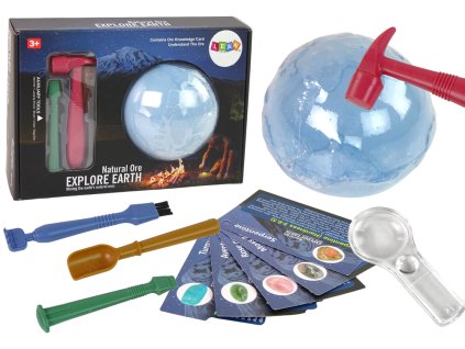 Sada Archeologické Vykopávky Země Nástroje Minerály Kartičky