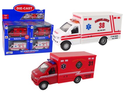 Záchranné Vozidlo Ambulance Třením Poháněná 2 Barvy