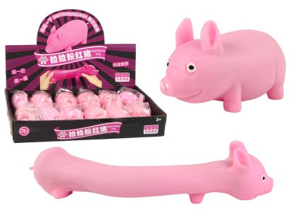 Elastické Růžové Prasátko Mačkací Squishy Senzorická Hračka