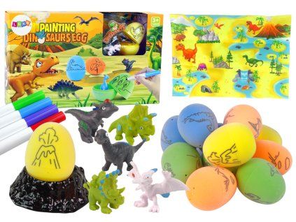 49164 4 sada diy malovani vajicek dinosaurus