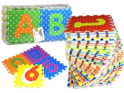 Barevné Pěnové Puzzle Abeceda a Číslice 36 dílků