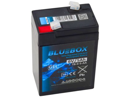 BLUEBOX Gelová Baterie VRLA AGM 6V5Ah pro Vozidla na Baterii