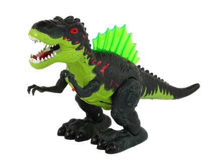 Dinosaurus Plivající Oheň Vodní Pára Svítí Na Baterie Zelený