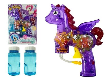 Fialová jednorožec pistole na bubliny