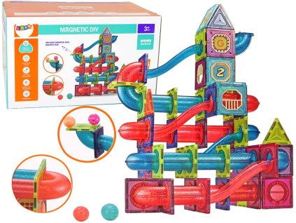 Magnetické Stavebnice Bloky 145 Kusů 3D Dráha pro Koule