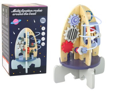 Dřevěná Vzdělávací Raketa Korálky Ozubená Kola