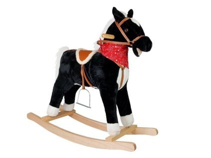 Houpací Kůň Černo-Bílý Zvuky Pohybuje Tlamou Ocasem 74 cm