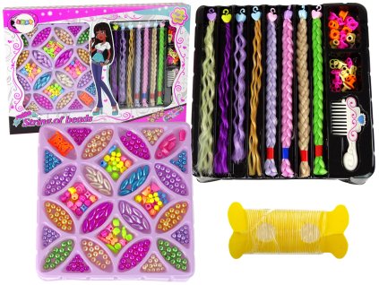 Sada Korálků na Vlasy a Bižuterii Barevná