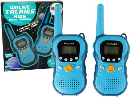 Sada Dětských Vysílaček Modré Walkie Talkies 2 Ks.