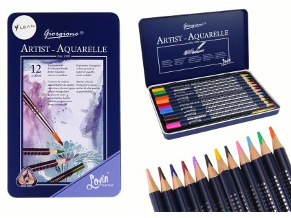 Sada 12 Akvarelových Pastelů v Kovové Krabičce