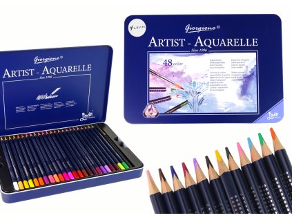 Sada 48 Akvarelových Pastelů v Kovové Krabičce
