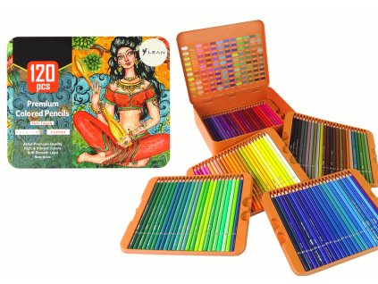 Sada Malého Umělce 120 Ks Pastelky v Organizéru