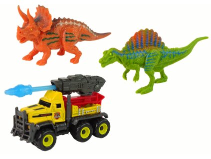 Dinosaury Figurky Sada Auto s Raketou Žlutý