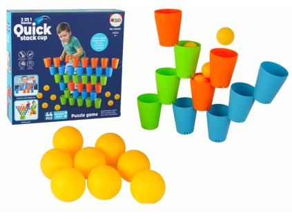 Stavebnice Kalíšky Hra 3 v 1 44 Dílků