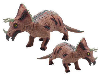 Velká Figurína Dinosaurus Triceratops Zvuk 36 cm Hnědá