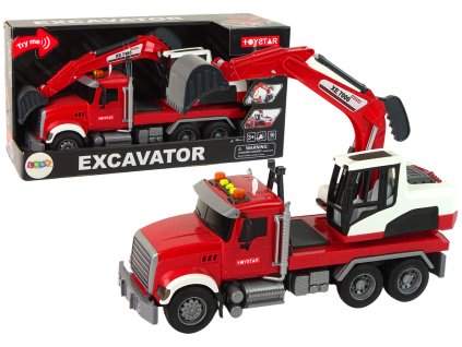 Nákladní auto s bagrem Traktor Bagr Zvuk Světla