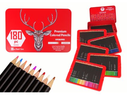 Sada Malého Umělce V Kovové Krabici Pastelky 180ks.