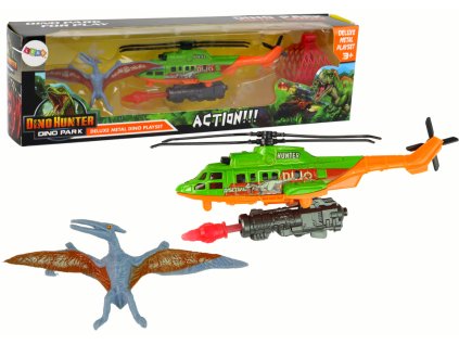 Sada Zelená Helikoptéra Transport Dinosaurů Dino Park