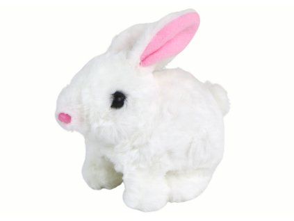 Interaktivní Kráčející Králíček Hračka Krátká Srst Bílá