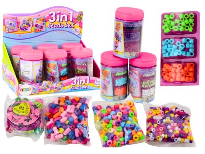 Sada Korálků ve Sklenici pro Tvorbu Šperků 3v1