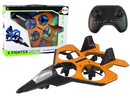 Oranžový RC Dron Letadlo Bojovník Dálkově Ovládaný Pilot