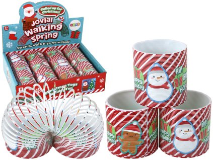 Ikonická Červeno-bílá Pružina Vánoční Motiv Relaxační 6CM