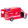 Dětský hasičský vůz s blikajícími světly, zvuky a otevíracími dveřmi, červený, na baterie