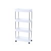 Mobilní Regál 4 Police Bílý na Kolech