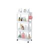 Mobilní Regál 4 Police Bílý na Kolech
