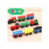 Sada Dřevěné Magnetické Vláčky Lokomotivy 12 Ks