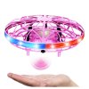 Růžový UFO Dron Ovládaný Rukou s LED Světly