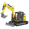 Pásový Bagr s Radlicí Kovový Huina Žlutý 1:50