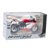 Kovová sportovní motorka červeno-bílá s osvětlením a zvuky 1:12