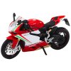 Kovová sportovní motorka červeno-bílá s osvětlením a zvuky 1:12