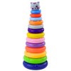 Barevná věž pyramidka Kočička šedá s 13 kroužky 41 x 15,5 x 15,5 cm