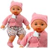 Panenka Miminko ve Svetru s Čepičkou a Dudlíkem na Řetízku Růžová 40cm