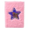 Plyšový Sešit Zápisník Linkovaný Hvězda s Konfetami Růžový A5 80 Listů