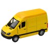 Kovový Model Žlutého Dodávkového Auta 1:32 s Pull Back Pohonem, Světly a Zvuky