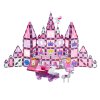 Magnetická stavebnice pro dívky - Růžový kreativní set s vitrážovými kostkami, 126 dílů