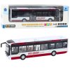 Kovový Městský Autobus 1:42 s Efekty, Červený - Realistický Model s Otevíracími Dveřmi