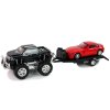 Sada Vozidel Černý Monster Truck Bílé Transportér 58 cm