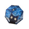 Automatický skládací deštník proti dešti a slunci, Kočka, Modrý