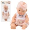 Realistická panenka miminko v růžových šatičkách s pohyblivými končetinami 30 cm