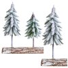 Vánoční Dekorace: Zasněžené Stromky na Přírodní Základně 34x28 cm