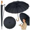 Automatický Velký Černý Parasol 115 cm s 24 Žebry a Pouzdrem na Rameno