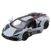 Kovové Sportovní Auto s Otevíracími Dveřmi, Pohon Rychlého Startu, Šedé 1:32