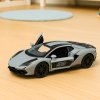Kovové Sportovní Auto s Otevíracími Dveřmi, Pohon Rychlého Startu, Šedé 1:32