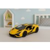 Kovové sportovní závodní auto 1:32, otevírací dveře, žluté s černými detaily