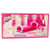 Luxusní Sada Nábytku Pro Panenky - Toaletka, Krzesełko a Postel