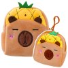 Pluszová Peněženka Kapibara Ananas Žlutá s Brelokem 9,5x8 cm